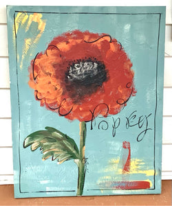 Abstract Floral Painting of Poppy