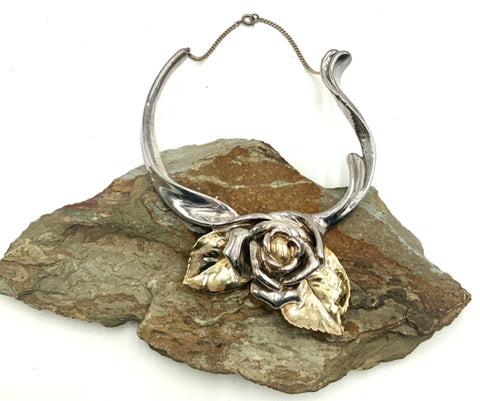 Yaacov Heller Sterling Silver Rose Necklace