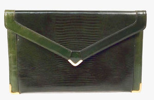 KORET Vintage Dark Green Embossed Envelope Clutch