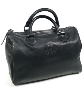 RALPH LAUREN Polo Vintage Black Leather Boston Bag