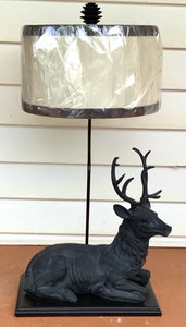 Stag Lamp with Drum Shade