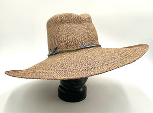 LOLA Blue Natural Ribbon Band Sun Hat