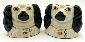 Pair of Staffordshire Style Ceramic Spaniel Heads