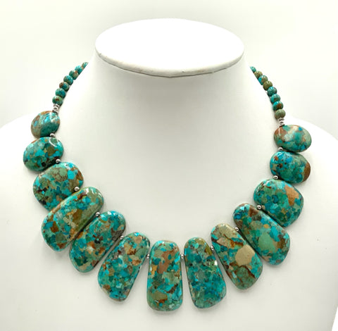 DK Sterling & Turquoise Beaded Necklace