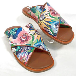 JOHNNY WAS Lea Floral Layla X Band Sandals 6