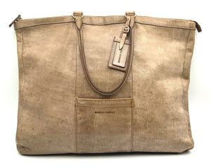 BRUNELLO CUCINELLI Taupe Leather Oversize Tote/Carry On AS IS
