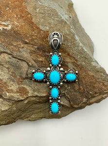 Carolyn Pollack Sterling & Turquoise Cross Pendant