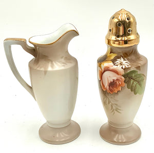 Vintage Noritake Porcelain Syrup Pitcher & Muffineer