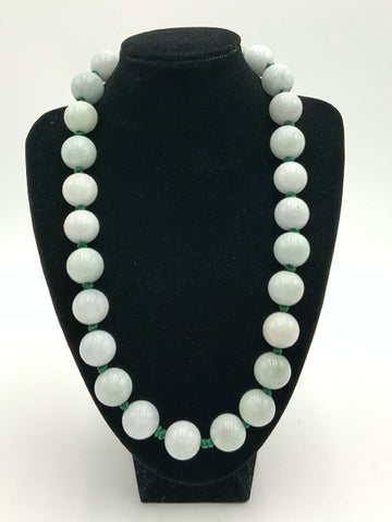 Sterling & Jade Beaded Necklace