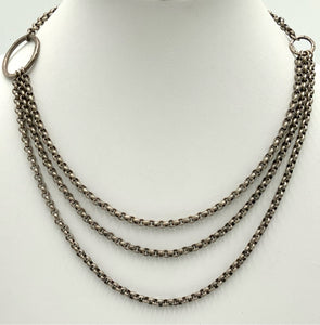 JODI RAE Sterling Triple Chain Necklace