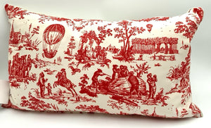 NEW! Custom Red Toile Throw Pillow
