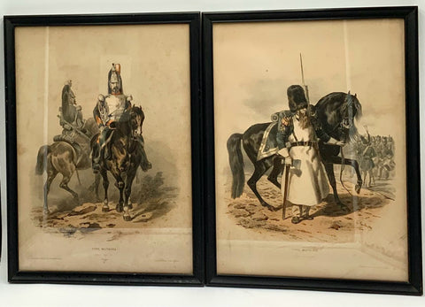 Pair of Vintage French Military Engravings