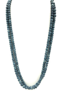 Double Strand Blue Coral Bead Necklace