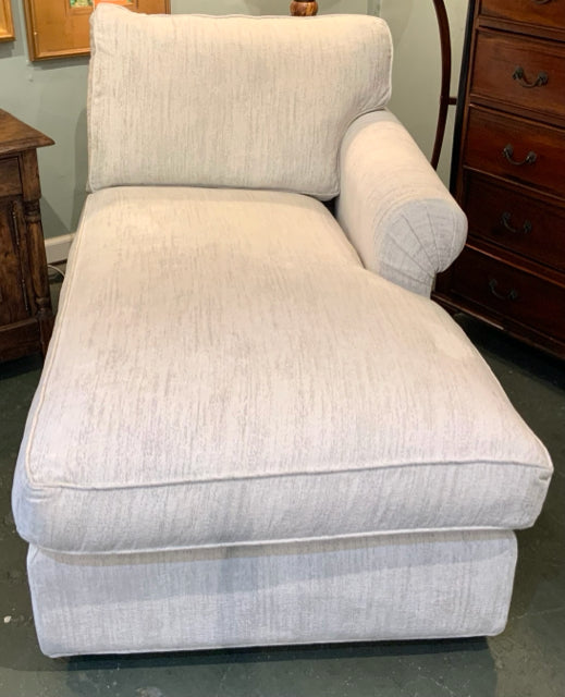 Ballard Designs Chaise Lounge with White Upholstery
