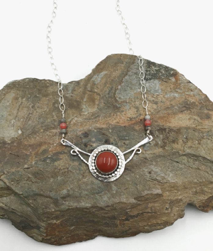 Kim Anchors Jewelry Red Jasper Necklace