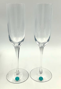 Pair of Tiffany & Co. Crystal Champagne Flutes in Original Box