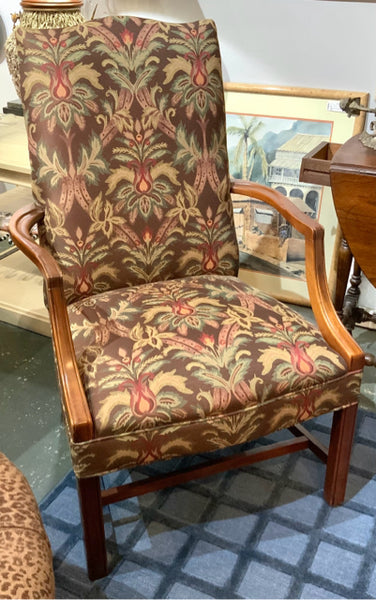 Upholstered Armchair with Wood Frame