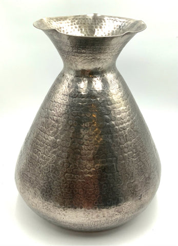 Hammered Silver Metal Vase
