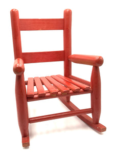 Vintage Red Wood Child's Rocking Chair