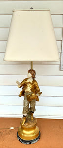 Extra Tall Marbro Vintage Plaster Figural Lamp of Boy