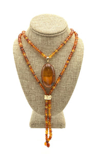 14kt Gold & Amber Beaded Necklace