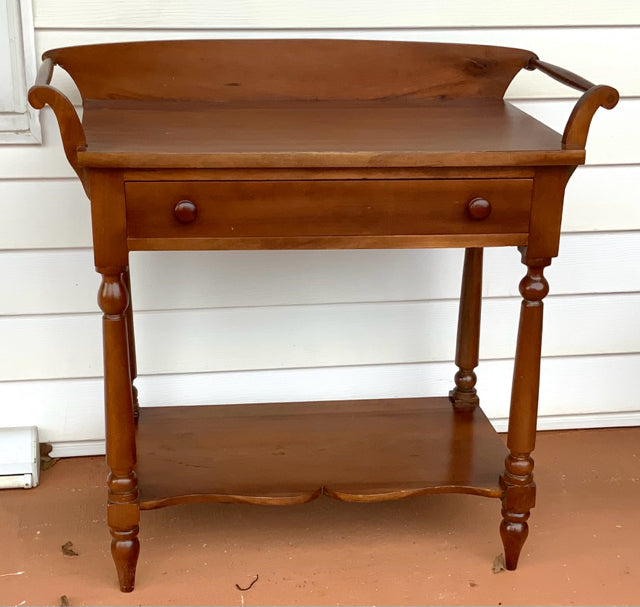 Vintage Wood Wash Stand with Drawer