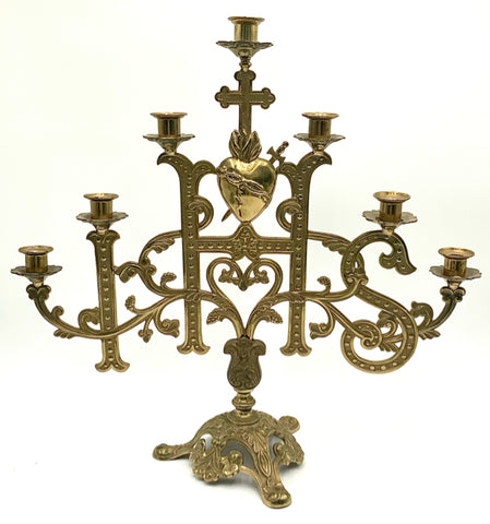 Polished Brass Roman Catholic Candelabra
