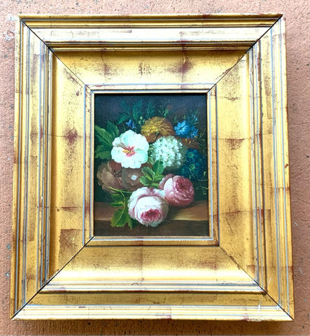 Oil on Canvas of Floral  Still Life In Gold Frame