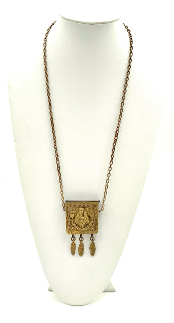 Brass Reliquary Pendant Necklace
