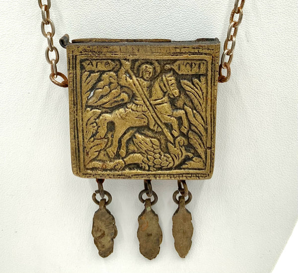Brass Reliquary Pendant Necklace