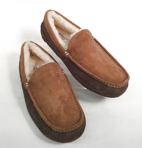 UGG Twotone Brown Suede Shearling Slippers 11