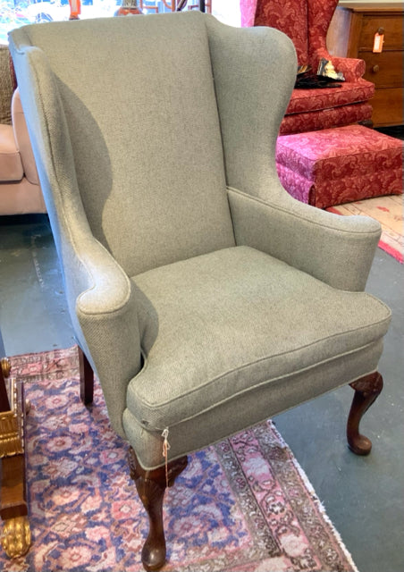 Vintage Queen Anne Upholstered Arm Chair