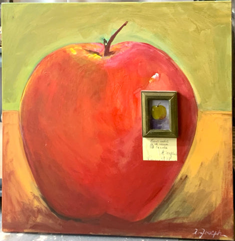 Apple in Frame Oil on Canvas