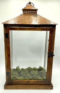 Large Wood & Glass Display Lantern