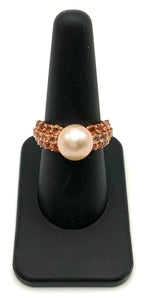 14kt Rose Gold, Tourmaline & Pearl Ring