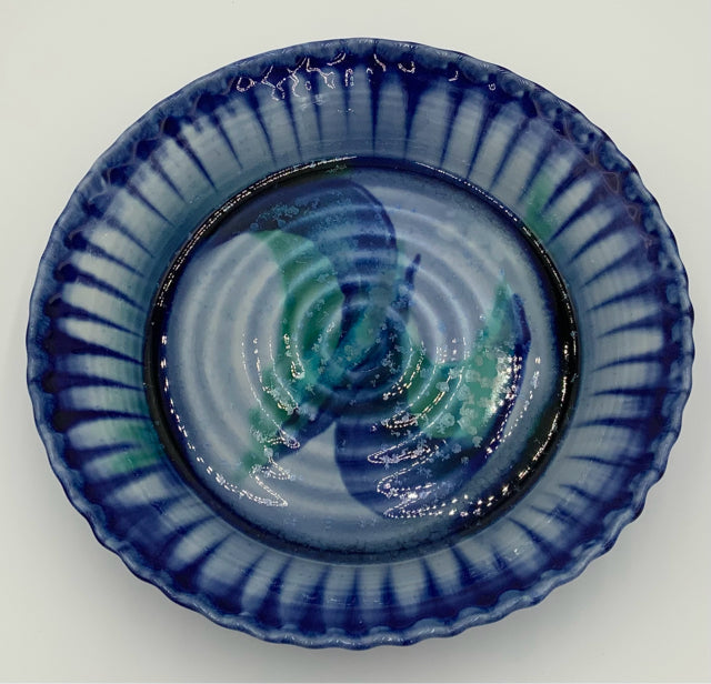 Edgecomb Potters Blue Deep Dish Pie Plate