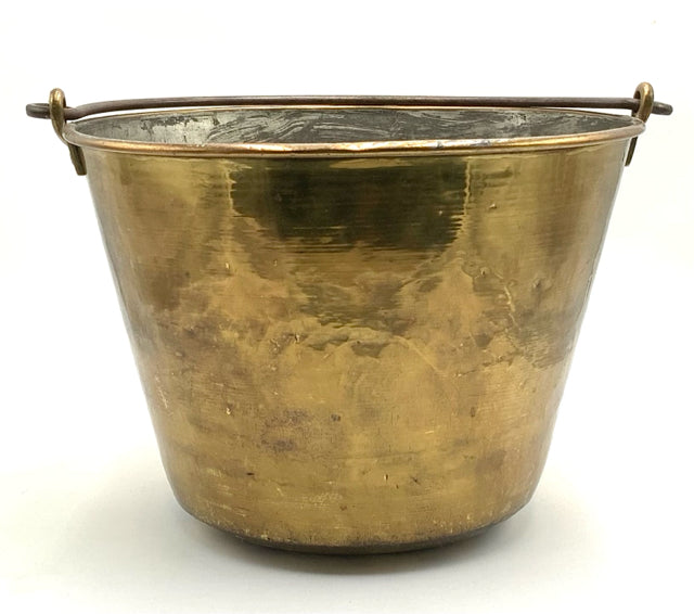 Medium Antique Brass Pot with Iron Handle