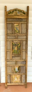 Vintage Wood Screen with Monkey Design