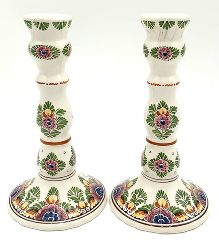 Pair of Signed Delft Candlesticks