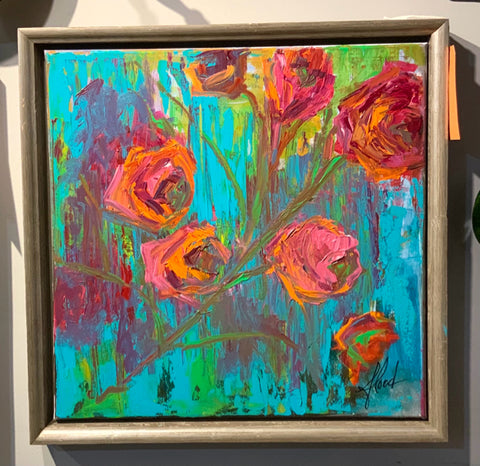 Flowers Pink and Orange Oil