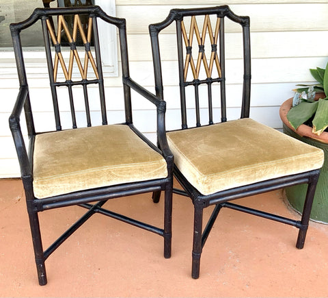Set/8 Vintage Rattan Dining Chairs