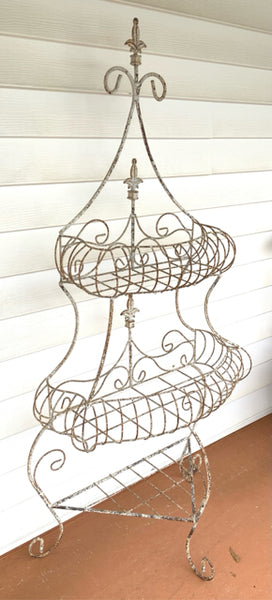 Distressed Metal Flower Stand