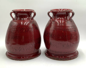 Pair of Terra Cotta Italian Vases with Oxblood Glaze