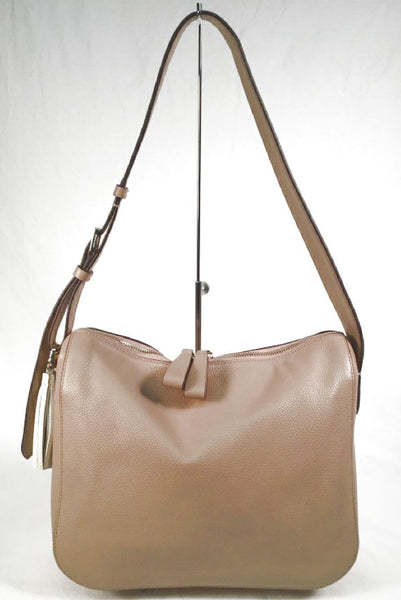 KATE SPADE Taupe Pebbled Leather Anyday Tassel Shoulder Bag
