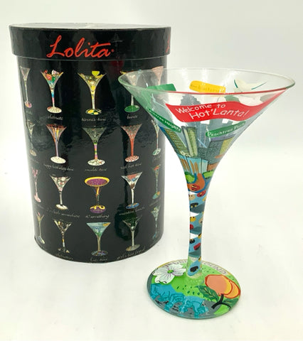 Lolita Handpainted  Hot Lanta Martini Glass